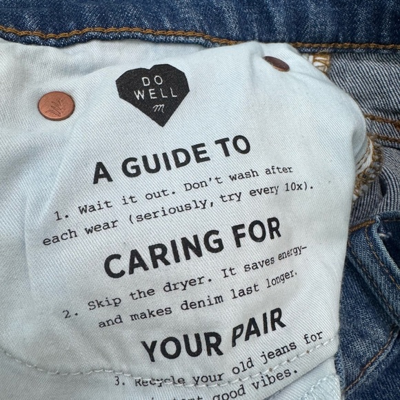 Madewell High Rise Jean Shorts Distressed Cut-Off Style - Picture 4 of 5